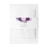 Paarse en Plum Waterverf Flowers Uitnodigingen Wikkel (Voorkant Voorbeeld)