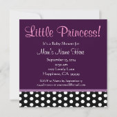 Paarse en Polka Dots Little Princess Baby shower Kaart (Voorkant)