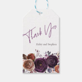 Paarse en Pruim Persoonlijke Favor Cadeaulabel