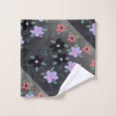 Paarse en rode bloemen bad handdoek (Wasdoekje)