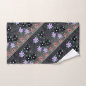 Paarse en rode bloemen bad handdoek (Handdoek)