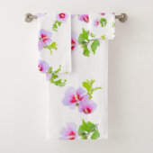 Paarse en rode bloemen bad handdoek (Insitu)
