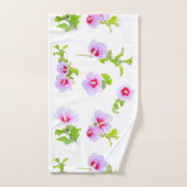Paarse en rode bloemen bad handdoek (Handdoek)