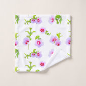 Paarse en rode bloemen bad handdoek (Wasdoekje)