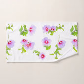 Paarse en rode bloemen bad handdoek (Handdoek)