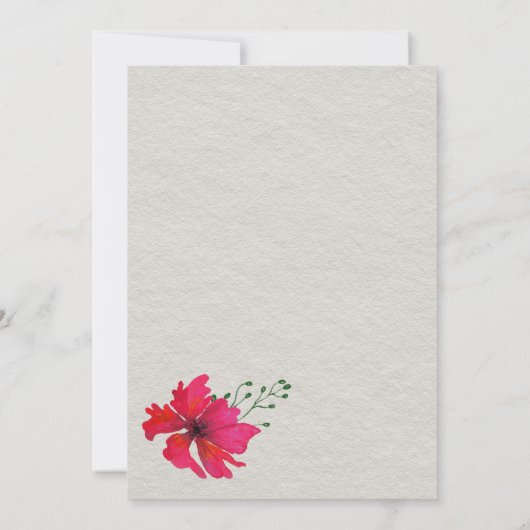 Paarse en rode bloemen met Pampas Grass Wedding Kaart (Achterkant)