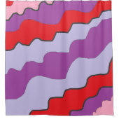 Paarse en rode douchevalk douchegordijn (Voorkant)