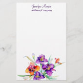 Paarse en rode gepersonaliseerde Iris Briefpapier (Voorkant)