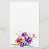 Paarse en rode gepersonaliseerde Iris Briefpapier (Achterkant)