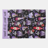 Paarse en rode Halloween cocktails en drankjes Theedoek (Horizontaal)