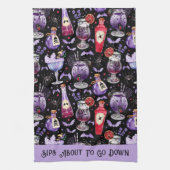 Paarse en rode Halloween cocktails en drankjes Theedoek (Verticaal)