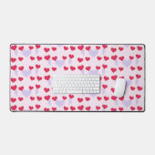 Paarse en rode harten patroon roze bureaumat (Keyboard & Muis)