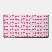 Paarse en rode harten patroon roze bureaumat (Voorkant)