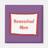 Paarse en rode homeschool mama magneet (Voorkant)