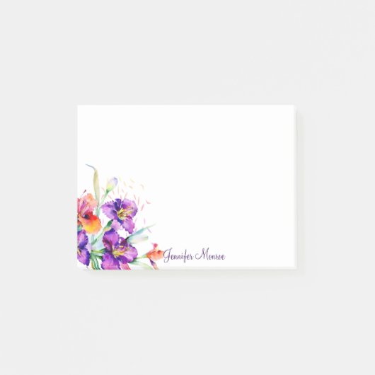 Paarse en rode Iris gepersonaliseerd Post-it® Notes (Voorkant)