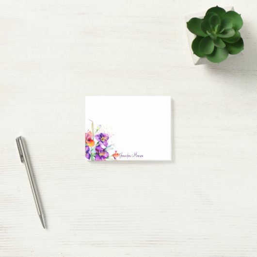 Paarse en rode Iris gepersonaliseerd Post-it® Notes (Kantoor)