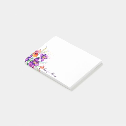 Paarse en rode Iris gepersonaliseerd Post-it® Notes (Schuin)