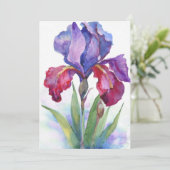 Paarse en Rode Iris Kaart (Staand voorkant)