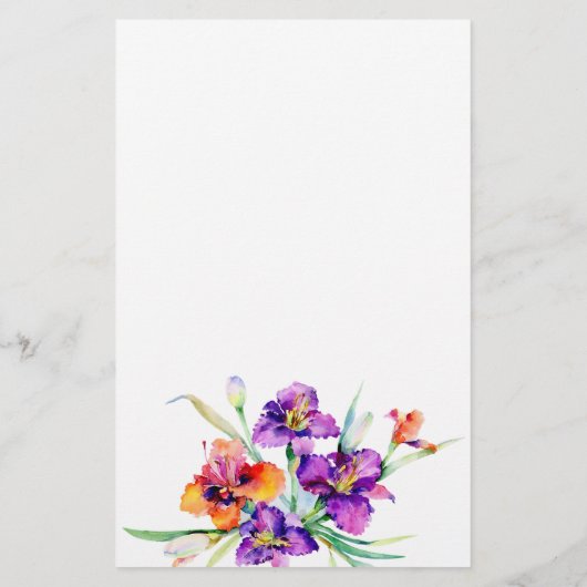 Paarse en rode Iris op maat Briefpapier (Achterkant)
