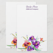 Paarse en rode Iris op maat Briefpapier (Voorkant / Achterkant)