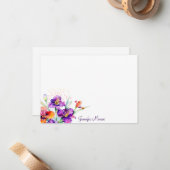 Paarse en rode Iris op maat Notitiekaartje (Voorkant / Achterkant in situ)