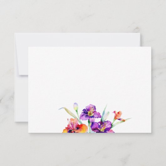 Paarse en rode Iris op maat Notitiekaartje (Achterkant)