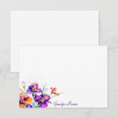 Paarse en rode Iris op maat Notitiekaartje (Voorkant / Achterkant)