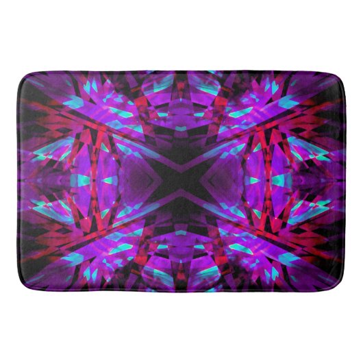 Paarse en rode kaleidoscoop badmat (Voorkant)