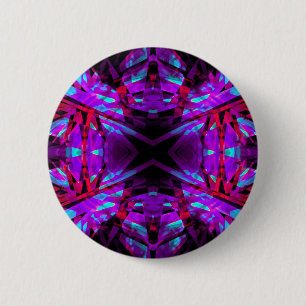 Paarse en rode kaleidoscoop ronde button 5,7 cm