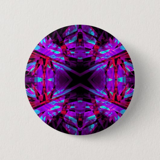 Paarse en rode kaleidoscoop ronde button 5,7 cm (Voorkant)