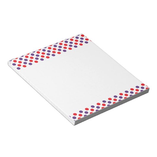 Paarse en rode pokkendots notitieblok (Schuin)