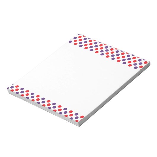 Paarse en rode pokkendots notitieblok (Linkerzijde)