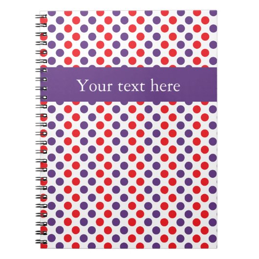 Paarse en rode pokkendots notitieboek (Voorkant)