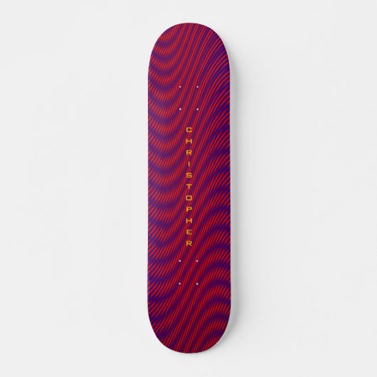 Paarse en rode psychedelische vuurstapes, ruittrip persoonlijk skateboard (Voorkant)