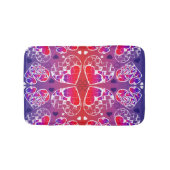 Paarse en rode roomkleurige rotsachtige kunsten badmat (Voorkant)