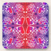 Paarse en rode roomkleurige rotsachtige kunsten bier onderzetter (Voorkant)