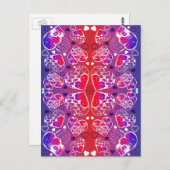 Paarse en rode roomkleurige rotsachtige kunsten briefkaart (Voorkant / Achterkant)