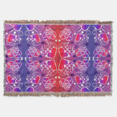 Paarse en rode roomkleurige rotsachtige kunsten deken (Voorkant)