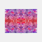 Paarse en rode roomkleurige rotsachtige kunsten fleece deken (Voorkant (Horizontaal))