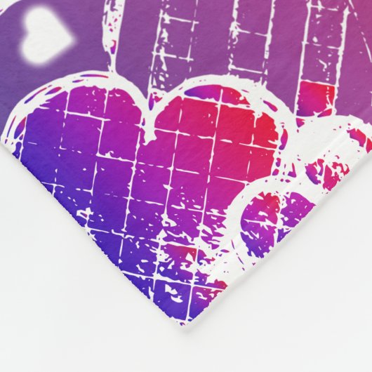 Paarse en rode roomkleurige rotsachtige kunsten fleece deken (Hoek)