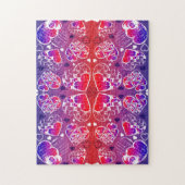 Paarse en rode roomkleurige rotsachtige kunsten legpuzzel (Verticaal)