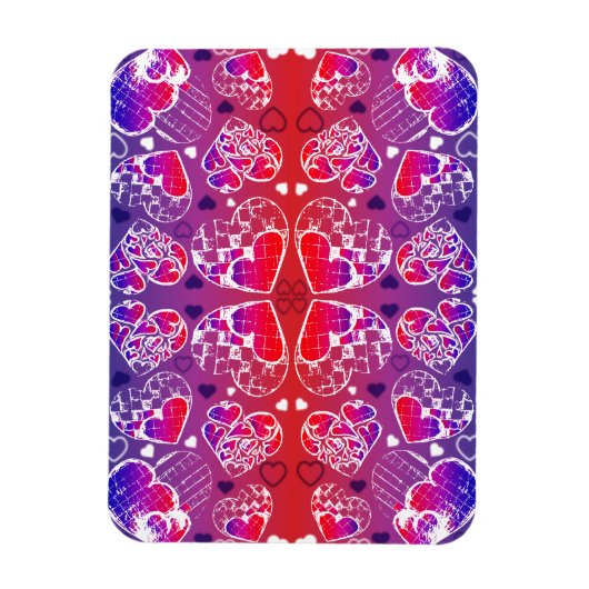 Paarse en rode roomkleurige rotsachtige kunsten magneet (Verticaal)