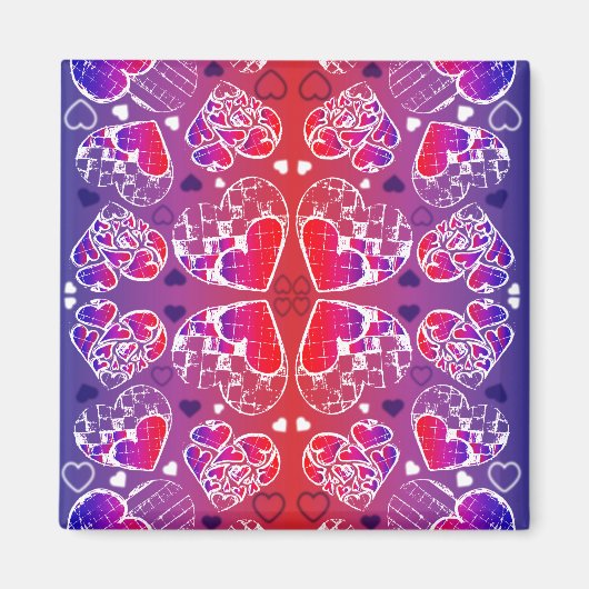 Paarse en rode roomkleurige rotsachtige kunsten magneet (Voorkant)