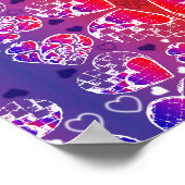 Paarse en rode roomkleurige rotsachtige kunsten poster (Hoek)