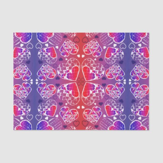 Paarse en rode roomkleurige rotsachtige kunsten tissuepapier (Voorkant)