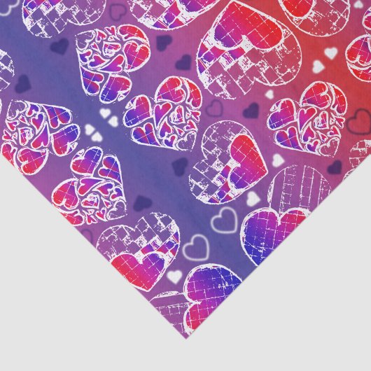 Paarse en rode roomkleurige rotsachtige kunsten tissuepapier (Detail)