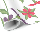 Paarse en rode schattige bloemen cadeaupapier (Rol Hoek)