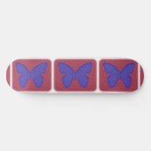 Paarse en rode vlinder skateboard (Horizontaal)