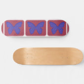 Paarse en rode vlinder skateboard (Horizontaal)