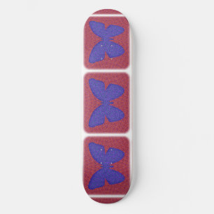 Paarse en rode vlinder skateboard